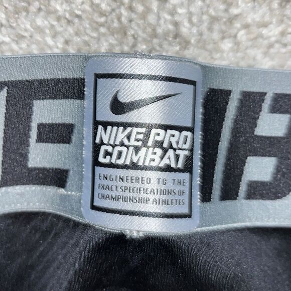 Nike Black PRO Combat Compression tapered workout yoga style tights leggings XL - Picture 5 of 6
